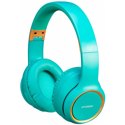 Гарнитура накладные Hyundai H-HP100A голубой беспроводные bluetooth оголовье 102400₽