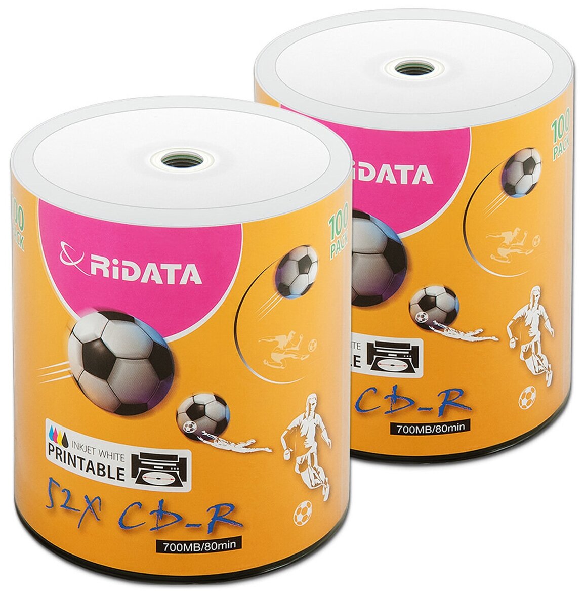 Диск CD-R RiData 700Mb 52x Printable bulk, упаковка 200 шт.