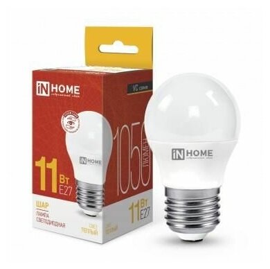 Упаковка ламп INHOME LED-VC, 11Вт, 820lm, 30000ч, 3000К, E27, 10 шт. - фото №7