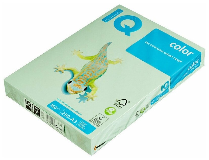 IQ COLOR Бумага цветная IQ COLOR (А3,160г,МG28-зеленый) пачка 250л.