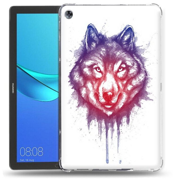 Чехол задняя-панель-накладка-бампер MyPads пушистый волк для Huawei MediaPad M5 10.8/Huawei MediaPad M5 10.8 Pro противоударный