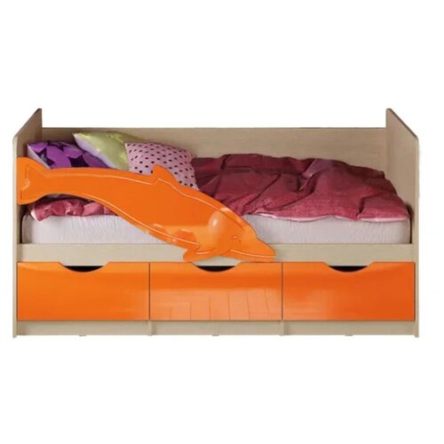 Кровать для ребенка Миф Дельфин №1 оранжевый металлик
