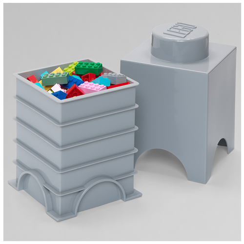 фото Ящик для хранения lego 1 storage brick серый