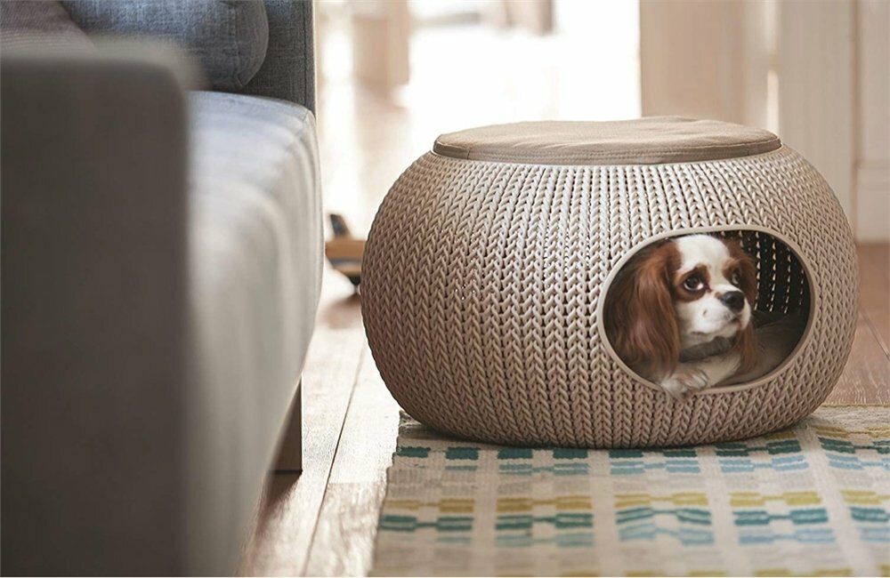 Лежак для собак и кошек Keter Knit Cozy Pet Home бежевый - фотография № 6