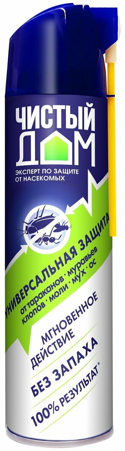 Дихлофос "Чистый Дом" 600 мл. аэрозоль универсальный, от тараканов, муравьев, клопов - 1 шт - фотография № 1