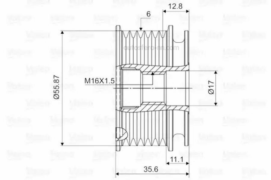 VALEO 588032 Муфта свободного хода AUDI A4, A6 1.6, 1.8T, 2.0 00=>