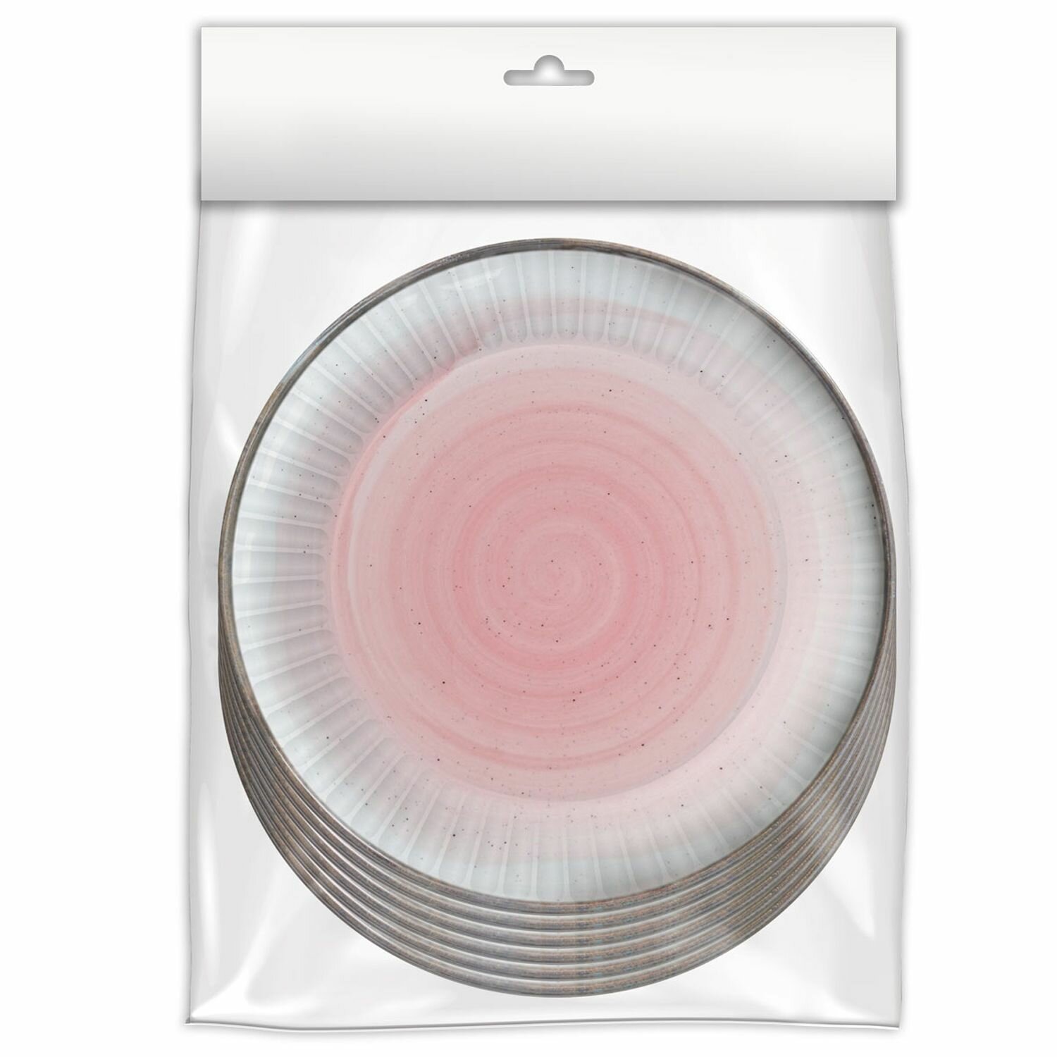 Набор одноразовой бумажной посуды для праздника ND Play / Керамика розовая (тарелка 23 см., тарелка 18 см., стакан, по 18 шт.) - фотография № 9