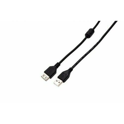Filum Кабель удлинитель USB 2.0 Pro, 1 м, черный, разъемы: USB A male-USB A female, пакет.[FL-CPro-U2-AM-AF-F1-1M] (894172)