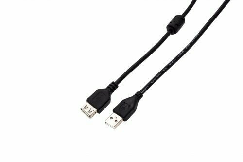 Filum Кабель удлинитель USB 2.0 Pro 1.8 м ферритовое кольцо черный разъемы: USB A male-USB A female пакет.(FL-CPro-U2-AM-AF-F1-1.8M) (894173)