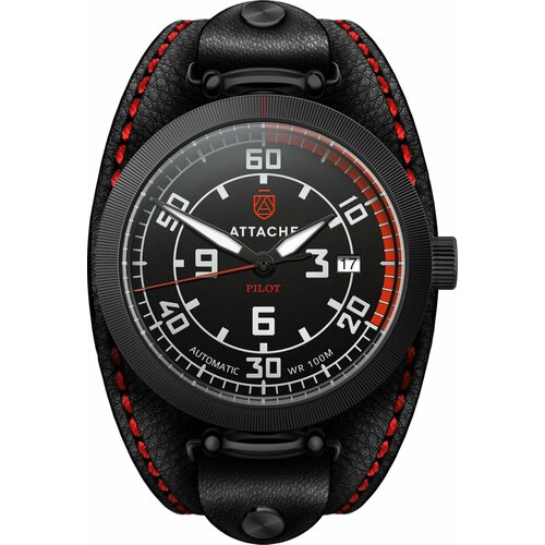 фото Наручные часы attache, черный, красный