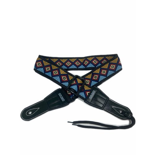 Гитарный ремень SOLDIER, вязанный, сине-желтый