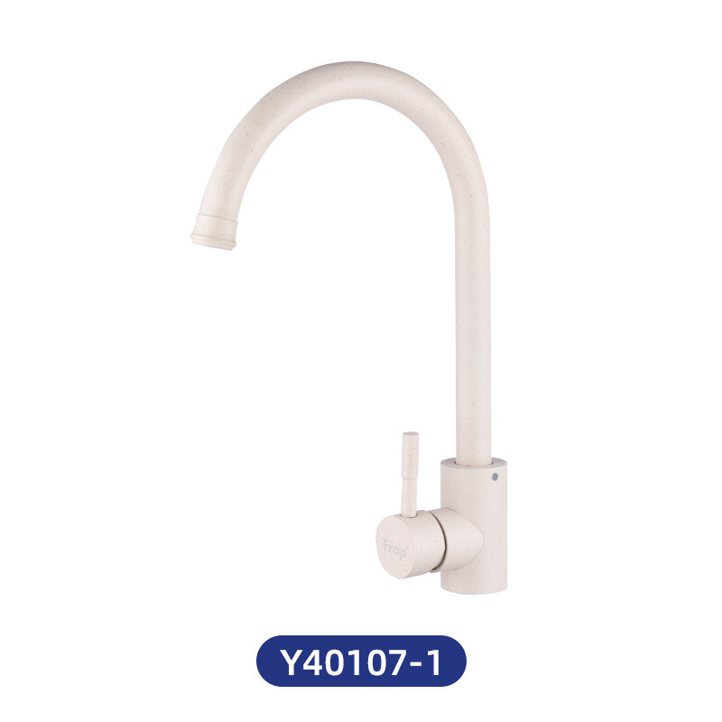 фото Frap кухонный смеситель из нержавеющей стали с поворотом на 360 градусов белый Y40107-1