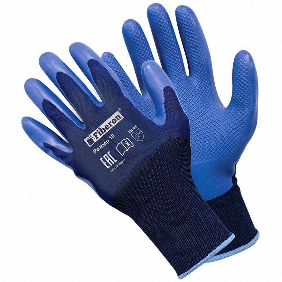 фото Перчатки Fiberon "Повышенная защита", латексное покрытие