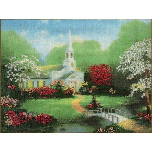 фото Hometown chapel #50887 candamar набор для вышивания 40.7 x 30.5 см частичная вышивка candamar designs