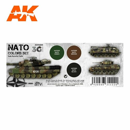 AK11658 Набор красок NATO COLORS 3G