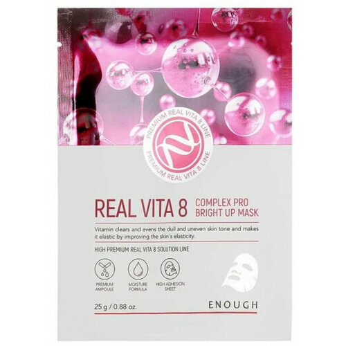ENOUGH Тканевая маска для лица с витаминами Real Vita 8 Complex Pro Bright Up Mask 25 г