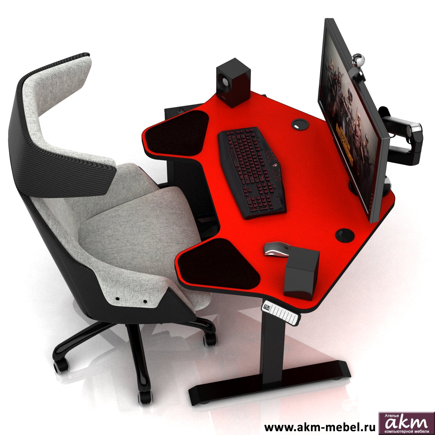 Стол с электрической регулировкой высоты DX STEALTH ELECTRIC Красный