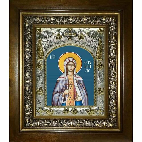 Икона Олимпиада Константинопольская, 14x18 см, в деревянном киоте 20х24 см, арт вк-1116