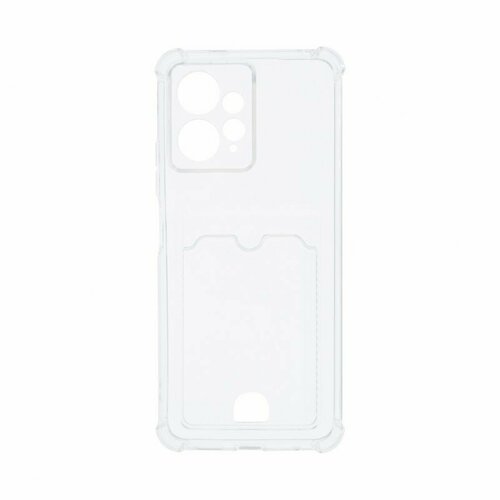 Силиконовый чехол противоударный для Xiaomi Redmi Note 12 4G (с картхолдером) прозрачный чехол borasco bumper case для xiaomi redmi note 12 4g силиконовый прозрачный