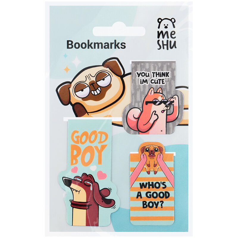 Закладки магнитные для книг, 3шт, MESHU "Good boy" (арт. 342170)