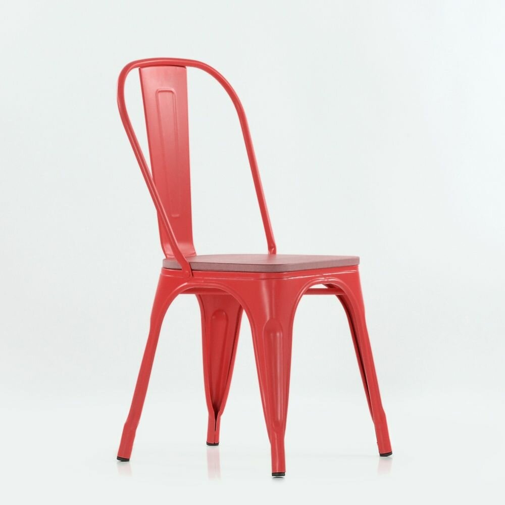 фото Стул Tolix style Wood красный
