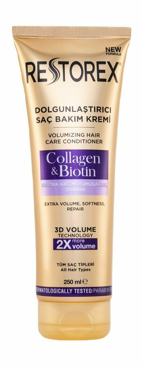 Кондиционер для объема и здорового роста волос с коллагеном и биотином Restorex Collagen & Biotin Volumizing Care Conditioner