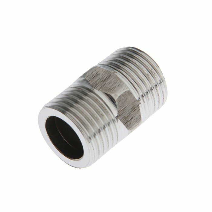 фото Ниппель ZEIN, 1/2", наружная резьба, нержавеющая сталь (комплект из 100 шт)