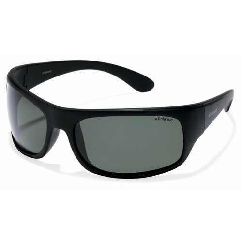 фото Солнцезащитные очки polaroid, прямоугольные, спортивные, поляризационные, с защитой от уф, черный