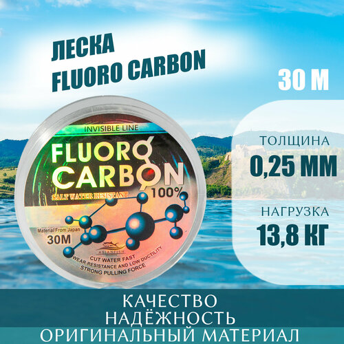 фото Леска рыболовная fluoro carbon 30m 0.25 asianfish
