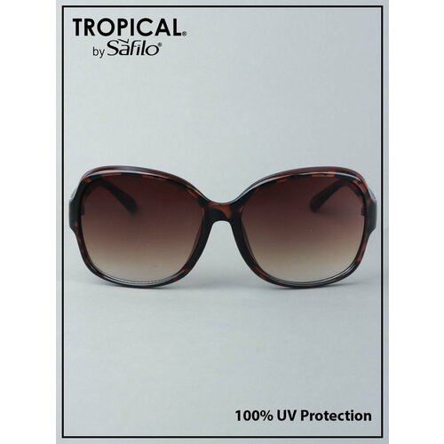 фото Солнцезащитные очки tropical by safilo birdie, оправа: пластик, с защитой от уф, для женщин, коричневый