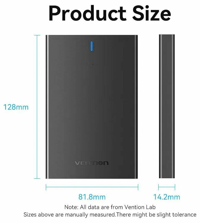 Vention Внешний корпус для HDD/SSD 2.5", бокс для жесткого диска, USB 3.0 Mirco-B, пластик, арт. KPAB0 — фото 18