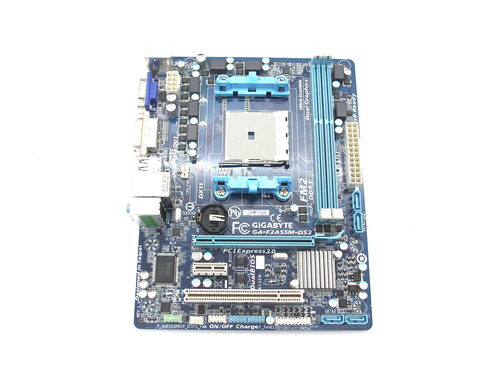 Материнская плата S-FM2 GA-F2A55M-DS2 REV:1.0 (2xDDR3/VGA/DVI/SATA/Sb/Lan/mATX)