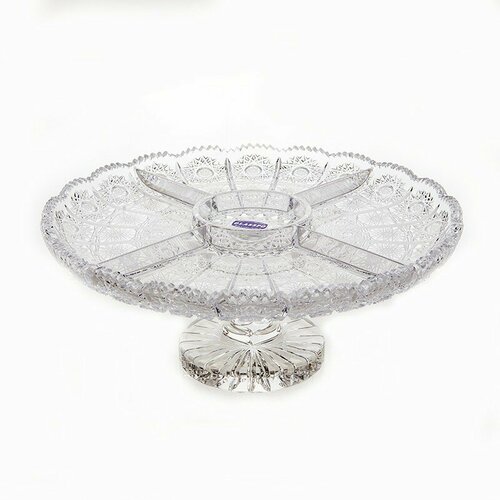 Менажница на ножке 30,5см «Хрусталь 67035» (Glasspo)
