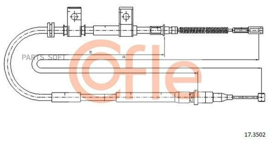 COFLE 92.17.3502 трос стояночного тормоза задн прав Daewoo (Дэу) Lanos (Ланос) 97-04