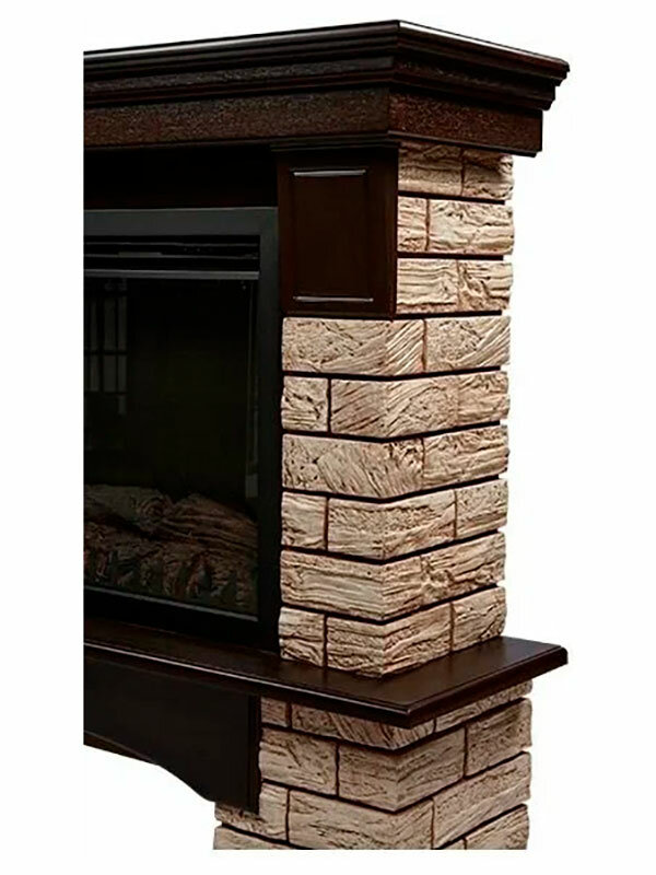 Портал Firelight Forte Wood 30 камень коричневый темный, шпон темный дуб - фото №6