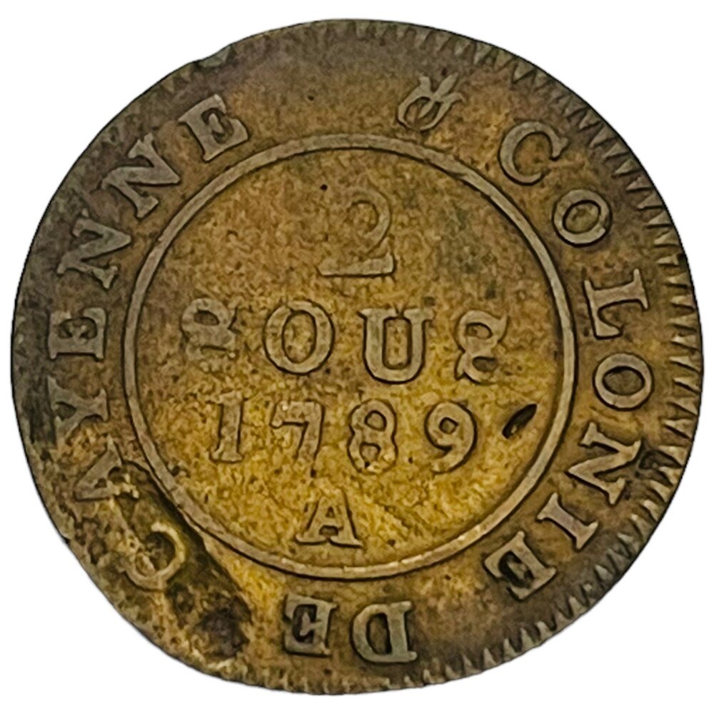 Французская Гвиана 2 су 1789 г. (2)
