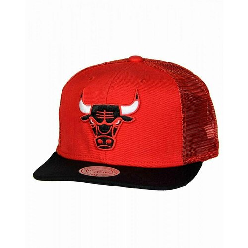 фото Бейсболка mitchell & ness, размер one size fits all, черный, красный