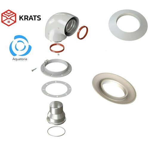 Отвод коаксиальный 60/100 90гр