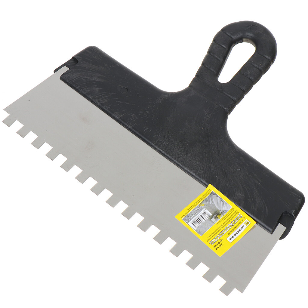 фото Шпатель для клея зубчатый из нержавеющей стали, 8х8 мм, 25 зубцов