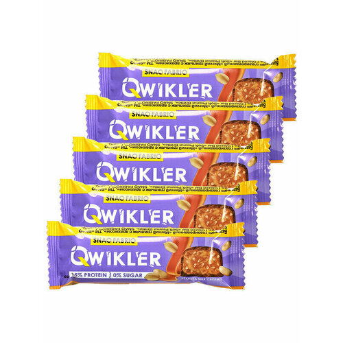 Snaq Fabriq, QWIKLER, 5 х 35-40г (Peanut & Milk Caramel) snaq fabriq qwikler 40 х 35 40г nougat