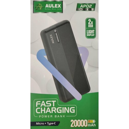 powerbank внешний аккумулятор xiaomi mi power bank 50watt 20000 mah pb200szm черный Внешний аккумулятор (Powerbank) AULEX AP02 20000 mAh