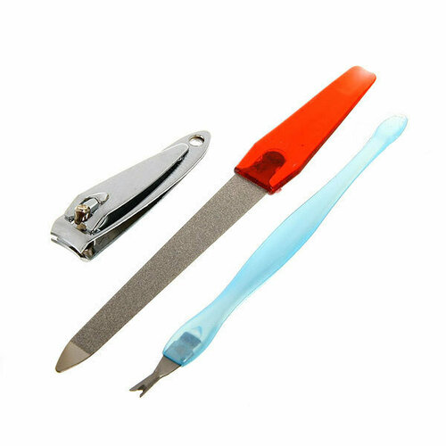 Маникюрный набор на блистере, 3 предмета «Ultramarine - Ваши ручки» (триммер, кусачки и пилка металлическая)
