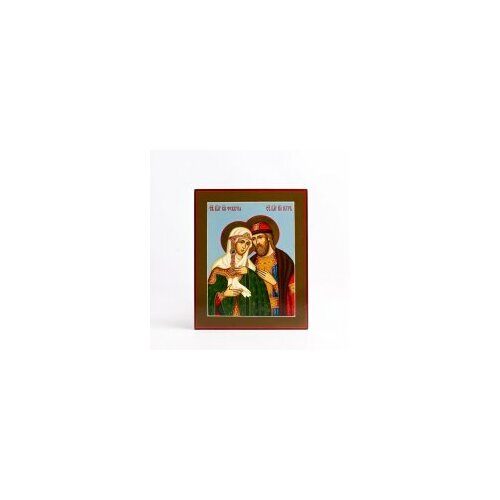 Икона живописная Петр и Феврония 17х21 #184070 подстаканник петр и феврония латунь с ложкой в картонном футляре
