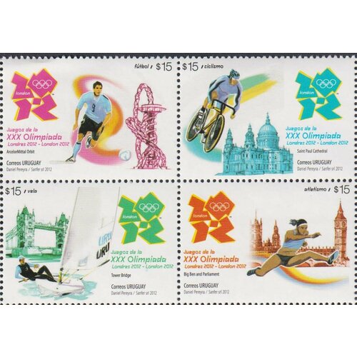 Почтовые марки Уругвай 2012г. Олимпийские игры - Лондон, Великобритания Олимпийские игры MNH
