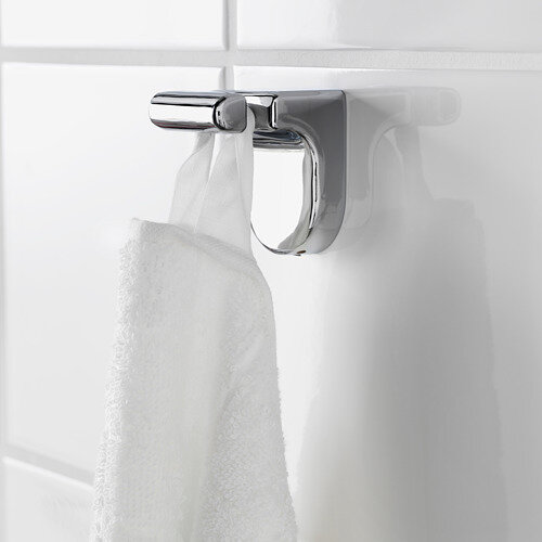 Крючки Ikea "KALKGRUND", для ванной, оцинкованные, серебристые, 2 шт — фото 1