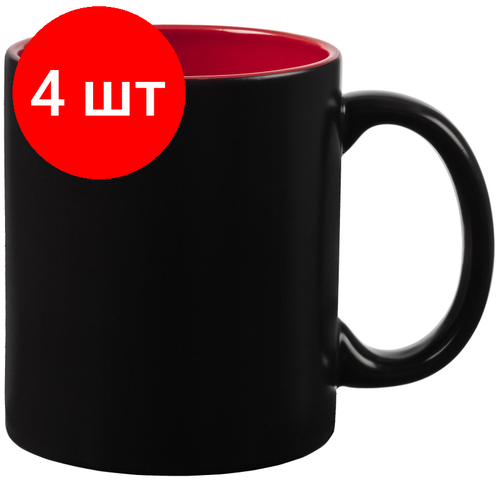 Комплект 4 штук Кружка хамелеон On Display матовая красно-черная арт1086950 2989₽