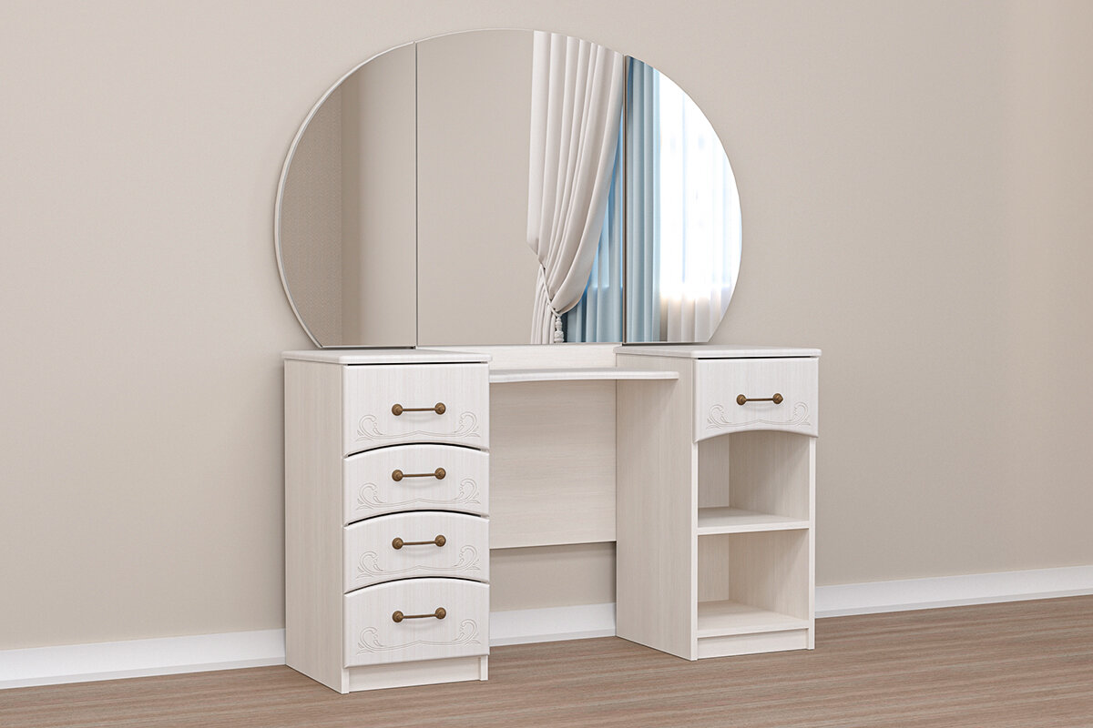 фото Стол туалетный Кэт-6 Бодега/Сандал Белый 118х42х144