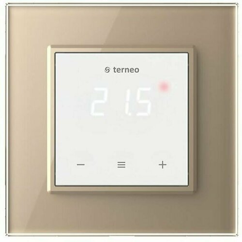 Терморегулятор/термостат Terneo S белый с золотистой рамкой