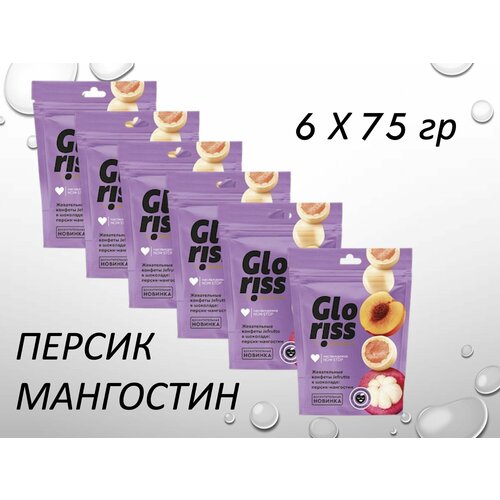 Жевательные конфеты Gloriss (Глорисс) Jefrutto Персик-Мангостин 75 гр х 6 штук