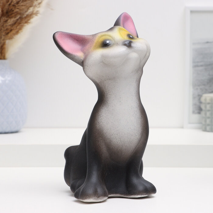 фото Копилка "Кот" черный 13х13х23см